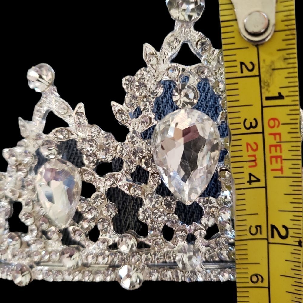 Wedding tiera silver tone and rhinestones. - Picture 2 of 3
